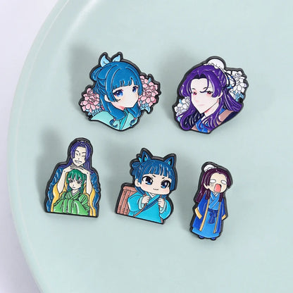 Maomao Light Novel Brooch Enamel Pins  Cute Japanese Anime Cartoon Character Brooches Lapel Badge Jewelry Gift for Fans Friends