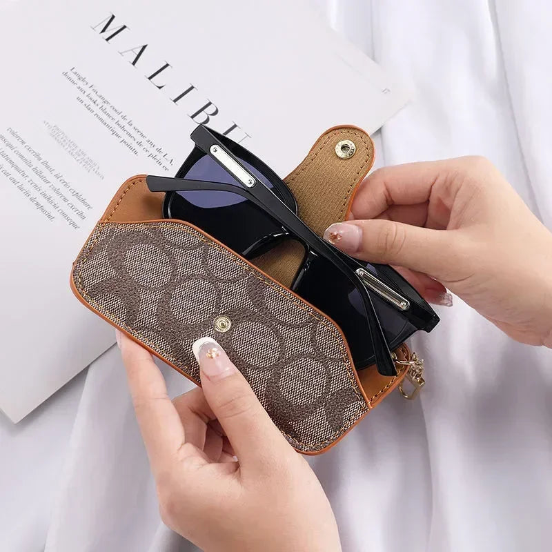 Portable Glasses Case with Keychain - Protective Storage Bag for Myopia Glasses And Sunglasses - Daily & Travel Essential