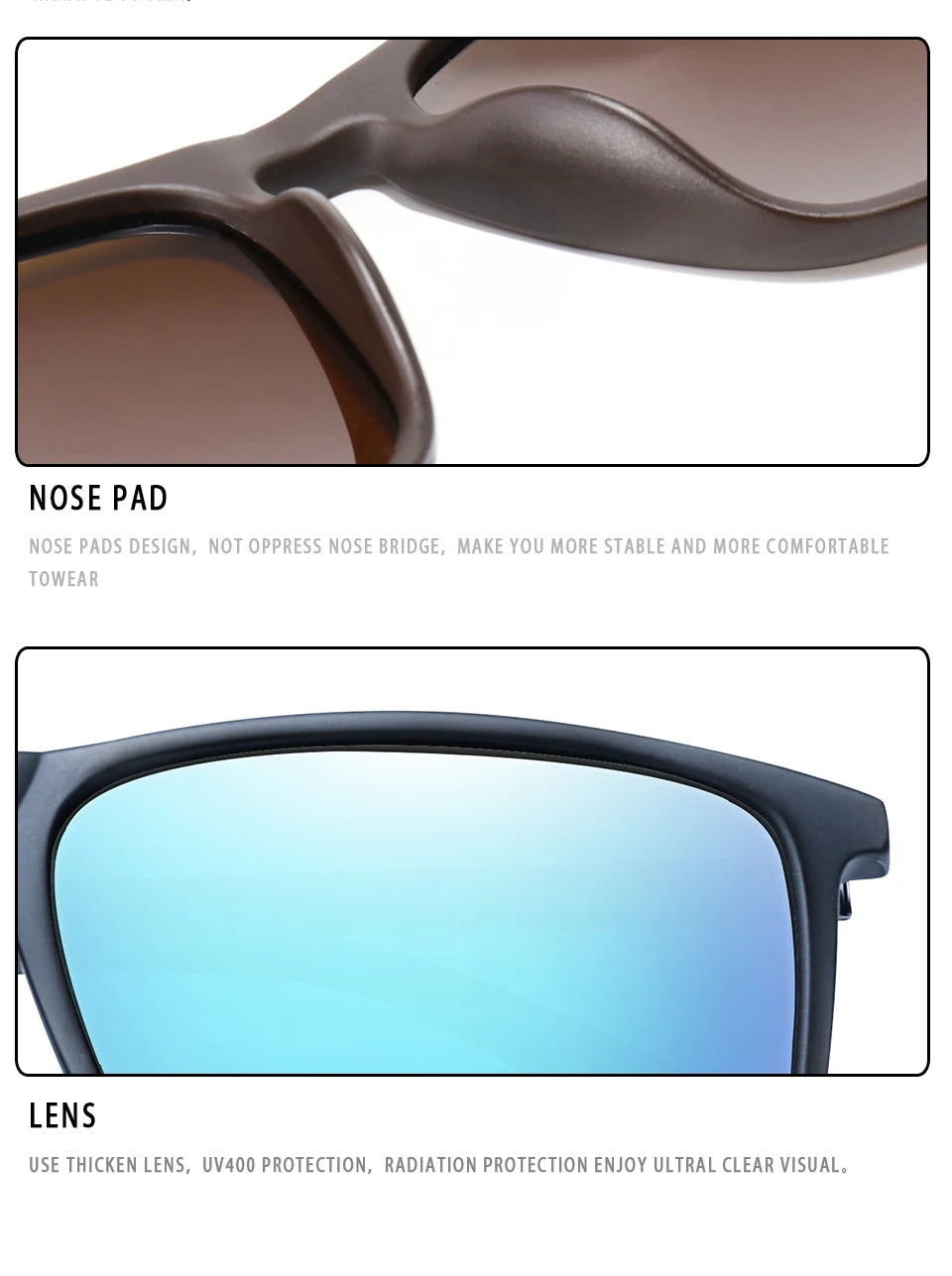 Men Women Fashion Cycling Sun Glasses  Travel Driving Fishing Male Eyewear UV400 Luxury Square Vintage Polarized Sunglasses