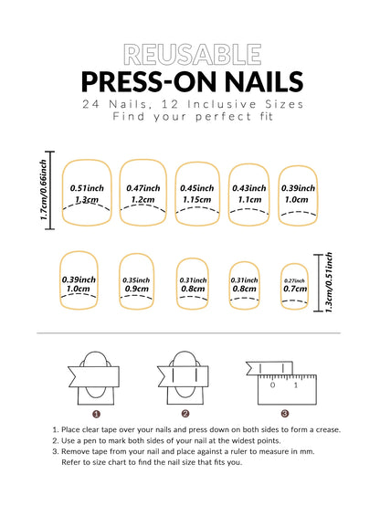 24pcs/set short square fake nails for women cute bride heart white french tips faux ongles y2k press on false nail supplies