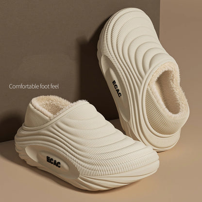 Baotou waterproof cotton slippers, home cotton shoes, winter warm and non slip couple cotton slippers