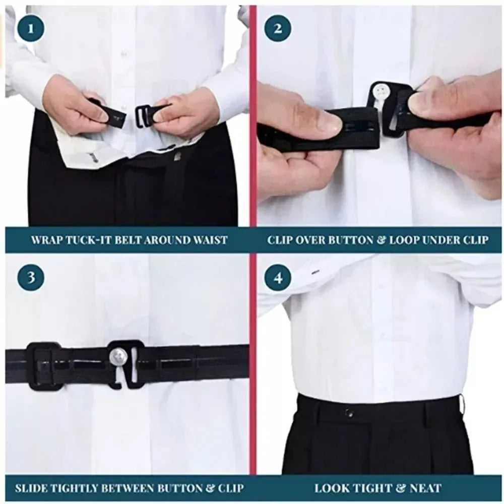 Men'S Nylon Shirt Stays with Anti-Slip Elastic Grip and Adjustable Buckle - Non-Textile Weaved Shirt Holder Straps