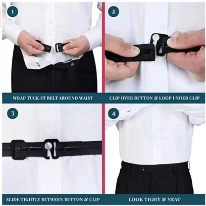 Men'S Nylon Shirt Stays with Anti-Slip Elastic Grip and Adjustable Buckle - Non-Textile Weaved Shirt Holder Straps