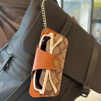 Portable Glasses Case with Keychain - Protective Storage Bag for Myopia Glasses And Sunglasses - Daily & Travel Essential