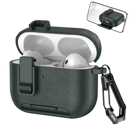 New Earphone Cover For AirPods Pro 3 3rd Generation Protective Case With Secure Lock Invisible Phone Stand Leather Texture Cover