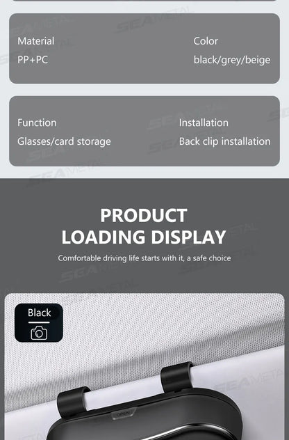 SEAMETAL Car Sun Visor Glasses Case Anti-Scratch Sunglasses Storage Box Glasses Holder Organizer Universal for 99% Car Models