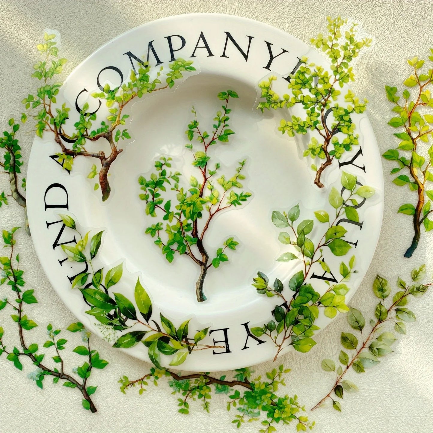 Journamm 20pcs Branches DIY Journal Material PET Stickers Scrapbooking Arts and Crafts Projects Decor Photo Album Collage