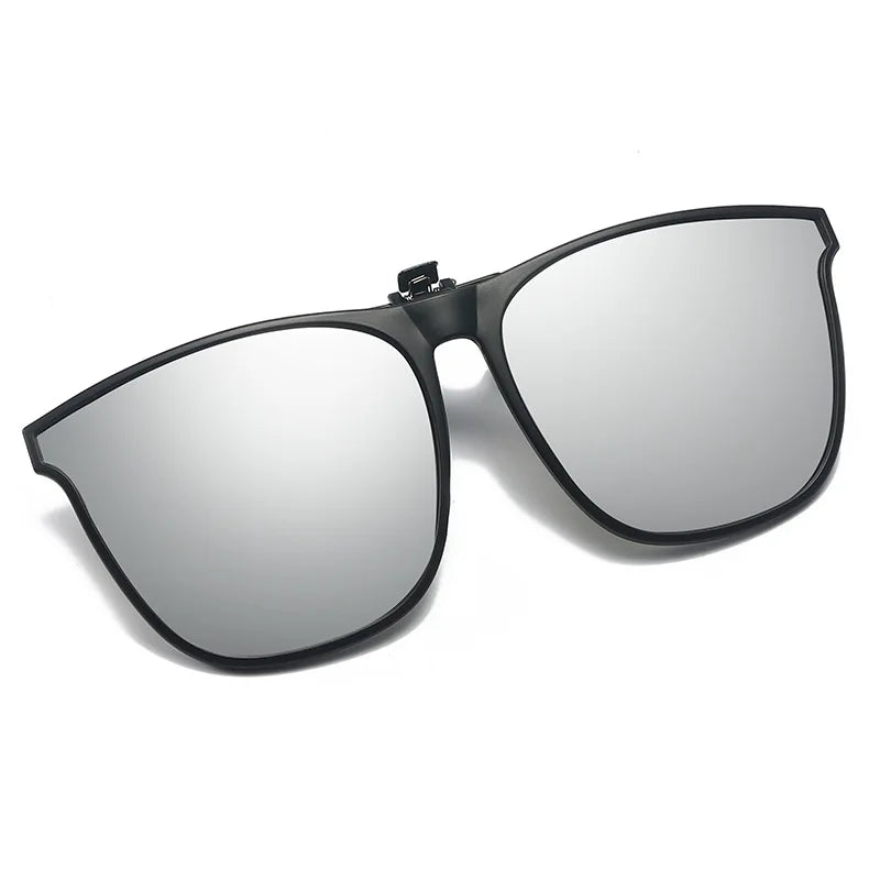 Polarized Clip On Sunglasses Men Women Car Driver Goggles Night Vision Eyewear Anti Glare Vintage Square Sun Glasses