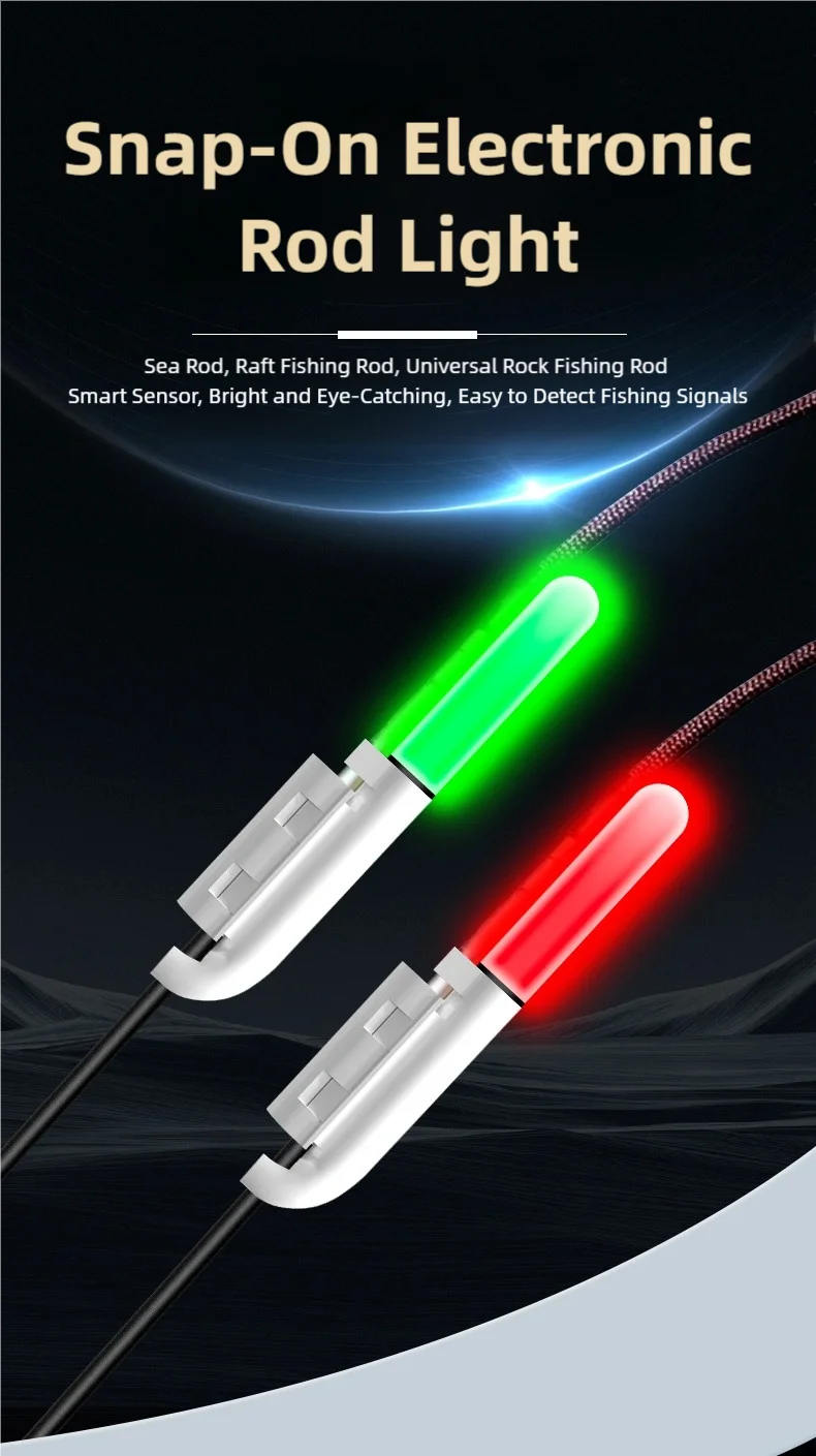 TINSOL 2026 New 2-20PCS Fishing Rod Tip Light, Fish Bit Alarm, Suitable for Night Fishing（Batteries not included）