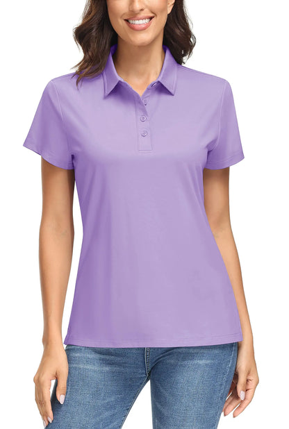 TACVASEN UPF50+ UV Protection Quick Dry Polo T-Shirts Womens Summer Short Sleeve Golf Sports Tee Shirts Breathable Workout Tops