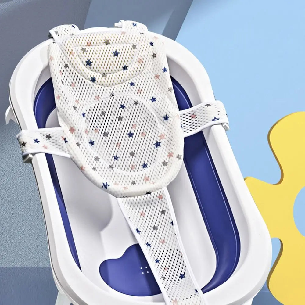 Cross-shaped Newborn Baby Bath Cushion Adjustable Anti-slip Baby Bath Net Mat Baby Bathtub Pillow Foldable Children Bathtub