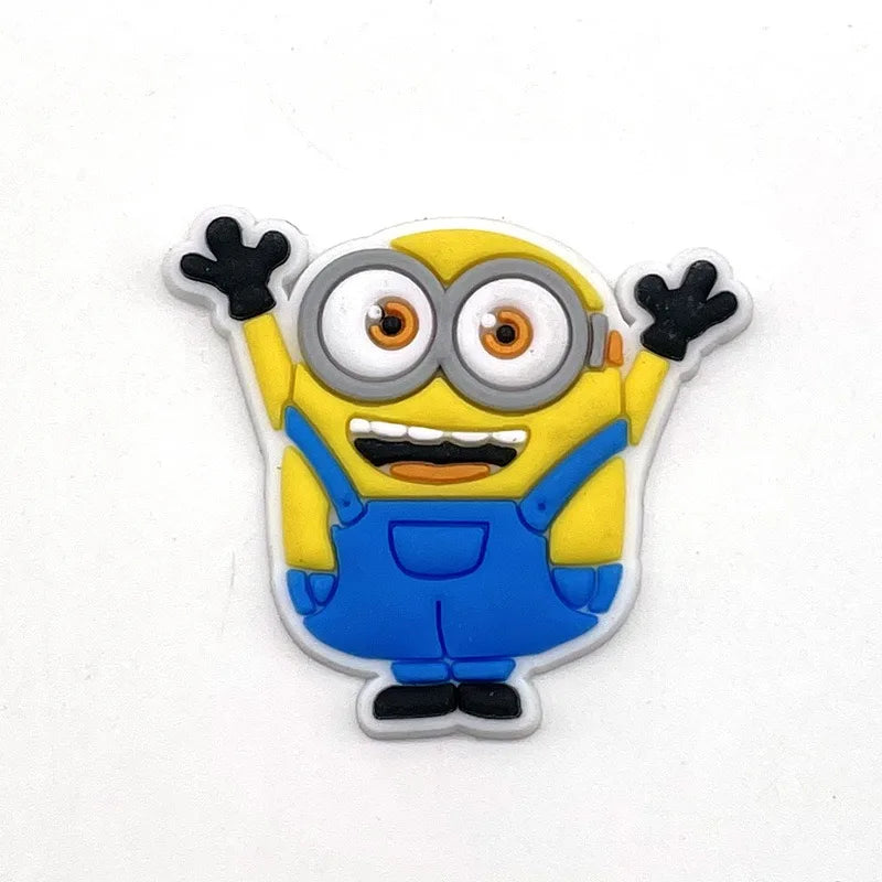 12-36Pcs Minion Cartoon Shoe Charms For Slides Sandals,PVC Shoe Decorations Accessories For Christmas Birthday Gift Party