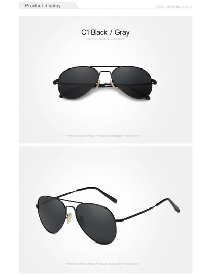 KINGSEVEN Pilot Alloy Sunglasses Polarization UV400 Anti-reflection Full Frame Parsnip Glasses Women Retro Luxury Eyewear