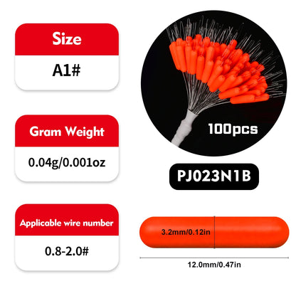 100pcs Premium Rubber Oval Bobber Stoppers - Space-Saving Float Stops for Fishing Gear - Durable Fishing Accessories for Anglers