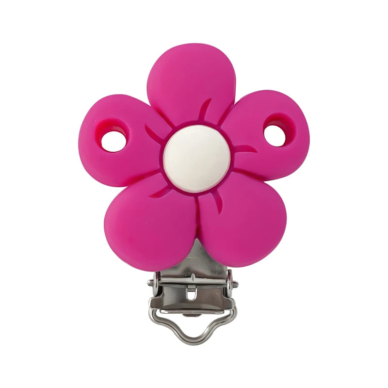 1/3/10pcs Silicone Flower Pacifier Clips Food Grade Teethers For Baby DIY Baby Soother Nursing Pacifier Chain Accessories