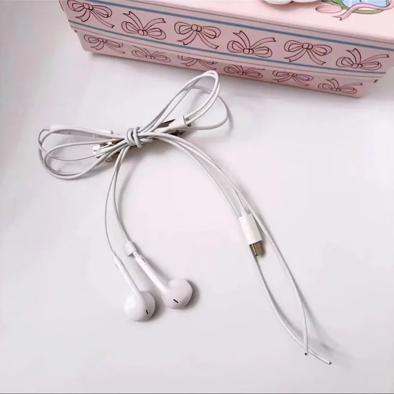  Korean Fashion Headphone Wire Bow Hair Clips - Harajuku Cute Upcycled Aesthetic Hair Pins for Girls - Trendy Hair Accessories
