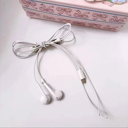  Korean Fashion Headphone Wire Bow Hair Clips - Harajuku Cute Upcycled Aesthetic Hair Pins for Girls - Trendy Hair Accessories