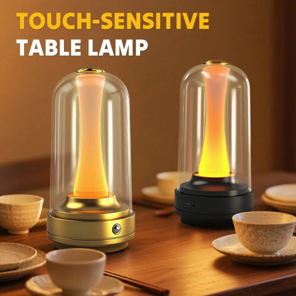 Dimmable Candle Room Lamp Rechargeable Touch Waterproof Reading Mood Light For Home Bedside Bar Desk Outdoor Mushroom Lamp