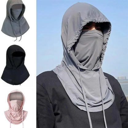 Summer Ice Silk Full Face Sun Protection Hat Face Mask Outdoor Hiking and Camping UV Protection Hat Neck Unisex Protection Hat