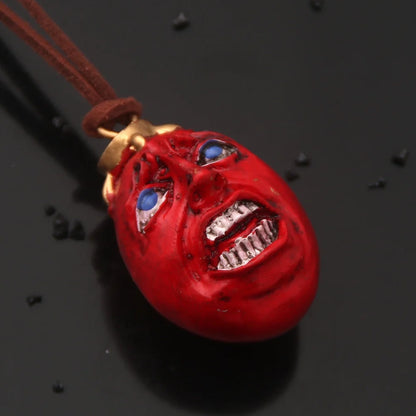 Fashing Popular anime Red Elliptical three-dimensional pendant Necklace Egg Of King Cosplay  Arc Resin Pendant Accessories Gift
