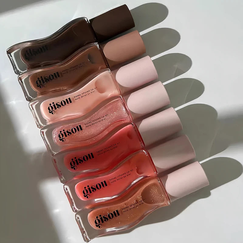 Gisou New Colors Full Range Of Long-lasting Moisturizing Raspberry Swirl Lip Oils Lip Gloss Care Lip Plumping Exfoliating Gloss