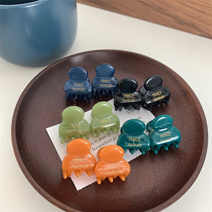 2pcs/set Mini Acetate Hair Claw Side Pins Small Size Shark Clip Sweet Cute Elegant Hairpin Hair Clips Women Hair Accessories