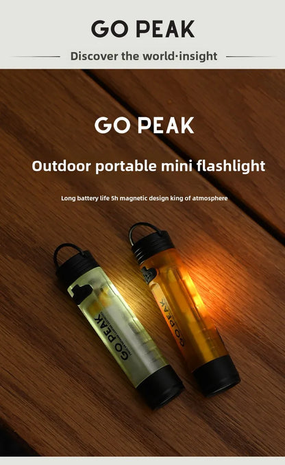 Gopeak Mini Pocket LED Flashlight USB Rechargeable Torch Keychain Clip Cap Light Long Endurance Emergency Hiking Camping Outdoor