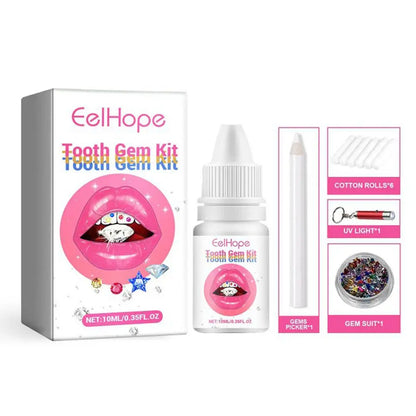 Tooth Jewelry Kit DIY Teeth Gems Set 7ml Glues Light Firm Reliable Clear Precious Stone Crystal Tooth Ornaments Jewellery
