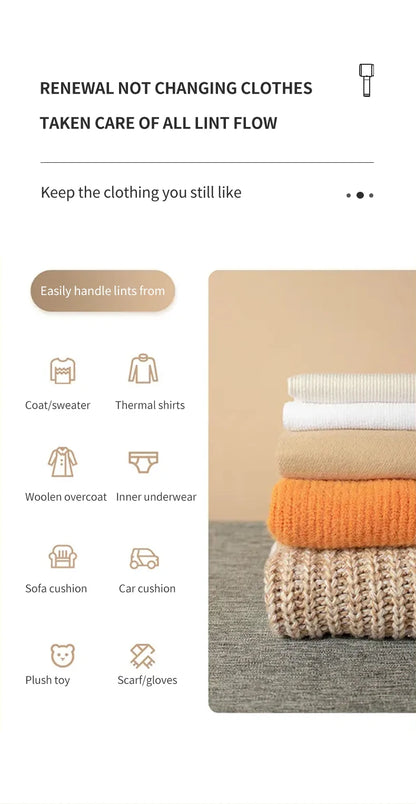 Lint Remover for Clothing Electric Pellet Fluff Remover Rechargeable Portable Fabric HairBall Shaver Removes Lint from Clothes