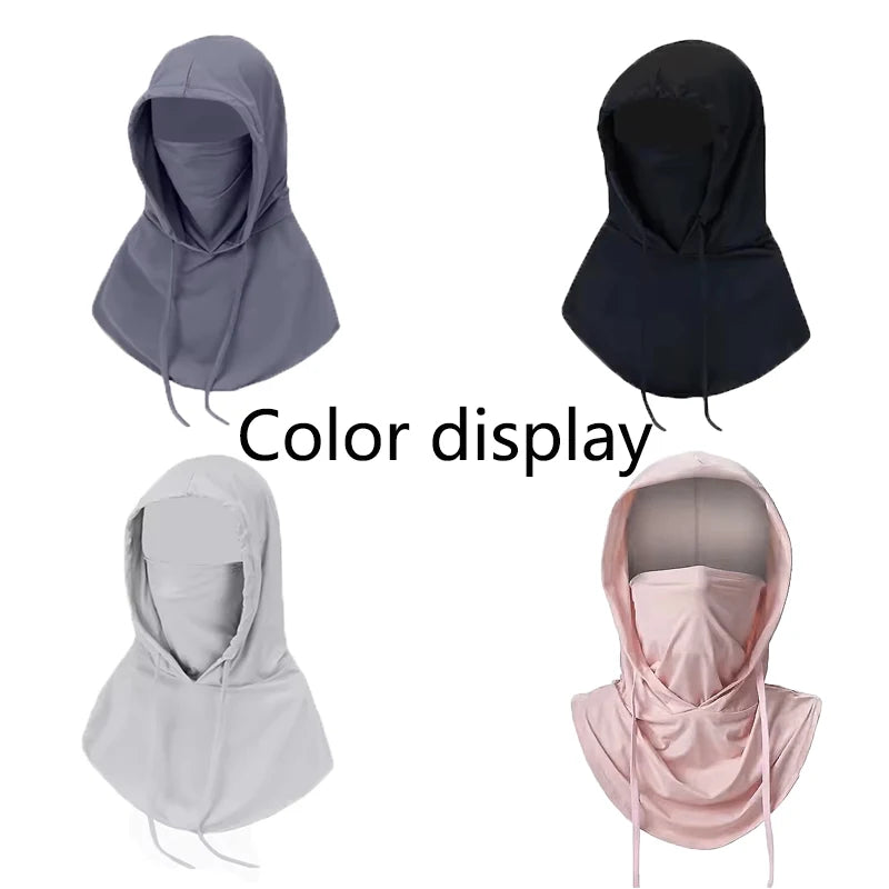 Summer Ice Silk Full Face Sun Protection Hat Face Mask Outdoor Hiking and Camping UV Protection Hat Neck Unisex Protection Hat