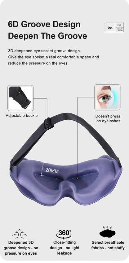 3D Sleeping Mask Block Out Light Soft Padded Sleep Mask For Eyes Slaapmasker Eye Shade Blindfold Sleeping Aid Face Mask Eyepatch
