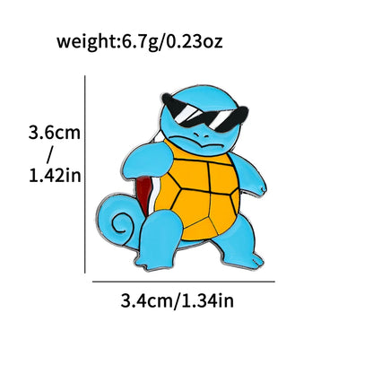 Anime Pikachu Squirtle Enameled Brooch Pin - Pokemon Lapel Badge Jewelry Accessory for Clothing And Backpacks