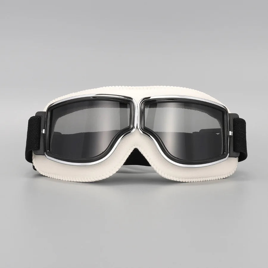 Motorcycle Glasses Windproof Motorcycle Helmet Glasses Sunglasses Retro Universal Folding Leather Retro Motorcycle Accessories