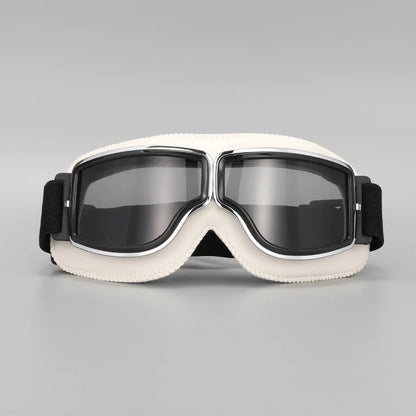 Motorcycle Glasses Windproof Motorcycle Helmet Glasses Sunglasses Retro Universal Folding Leather Retro Motorcycle Accessories