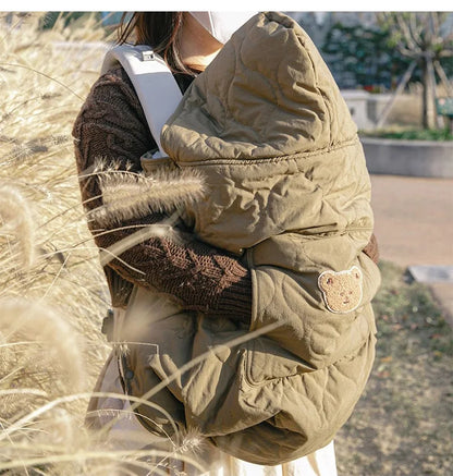 Hooded Blanket for Baby Stroller Newborn Swaddle Wrap Warm Baby Carrier Sling Cover Infant Cloak Cape Sleeping Quilt 80*85cm