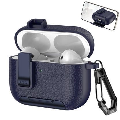 New Earphone Cover For AirPods Pro 3 3rd Generation Protective Case With Secure Lock Invisible Phone Stand Leather Texture Cover