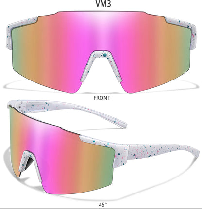 LOISRUBY Band New Style Cycling Sunglasses Sports Bike Glasses Men Women Mtb Bicycle Eyewear Large Windproof Eyewear UV400