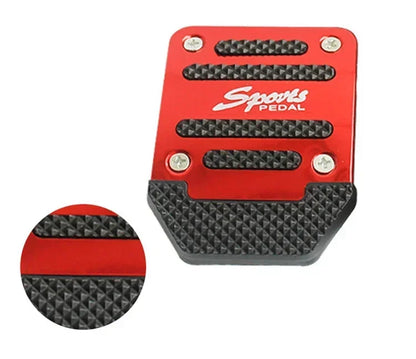 Aluminum Car Pedal Cover Set  Automatic Manual Transmission Gas Foot Covers in Red Silvery, Blue - Stylish Auto Interior