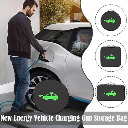 EV Cable Organizer Bag Electric Car Charger Box Charging Organizer Jumper Cable Bag Electric Vehicle Charging Cable Case