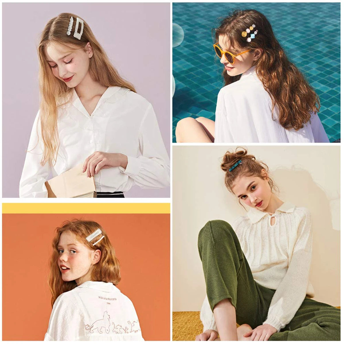 12//20/30/40 pieces of stylish and elegant pearl bow hair clips with French chic side clips for hair, suitable for daily use as