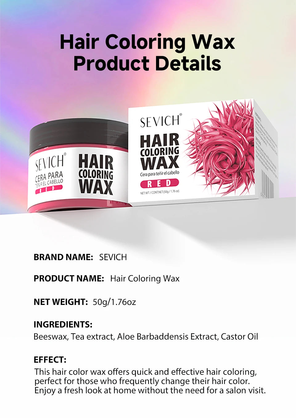 13 colors Halloween Hair Colour Wax 50g/120g DIY Temporary Dye Hair Mud Wax Hair Colour Cream For Daily Party Cosplay Men&Women