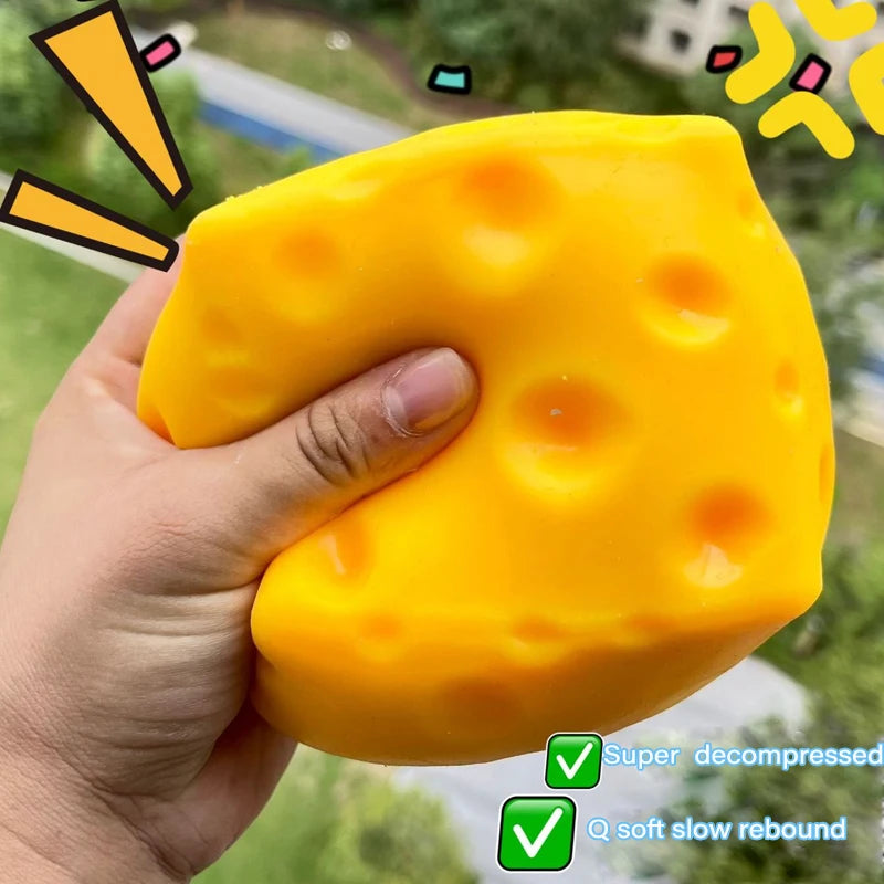Simulate Cheese Squeeze Toy Slow Rebound Pinching Office Decompression Slow Rebound Cheese Pinching Ornament Relax Decompress