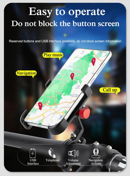 NEWBOLER MTB Phone Mount Stand Bicycle Holder 360° Rotatable Aluminum Adjustable Bike Phone Holder Non-slip Cycling Bracke