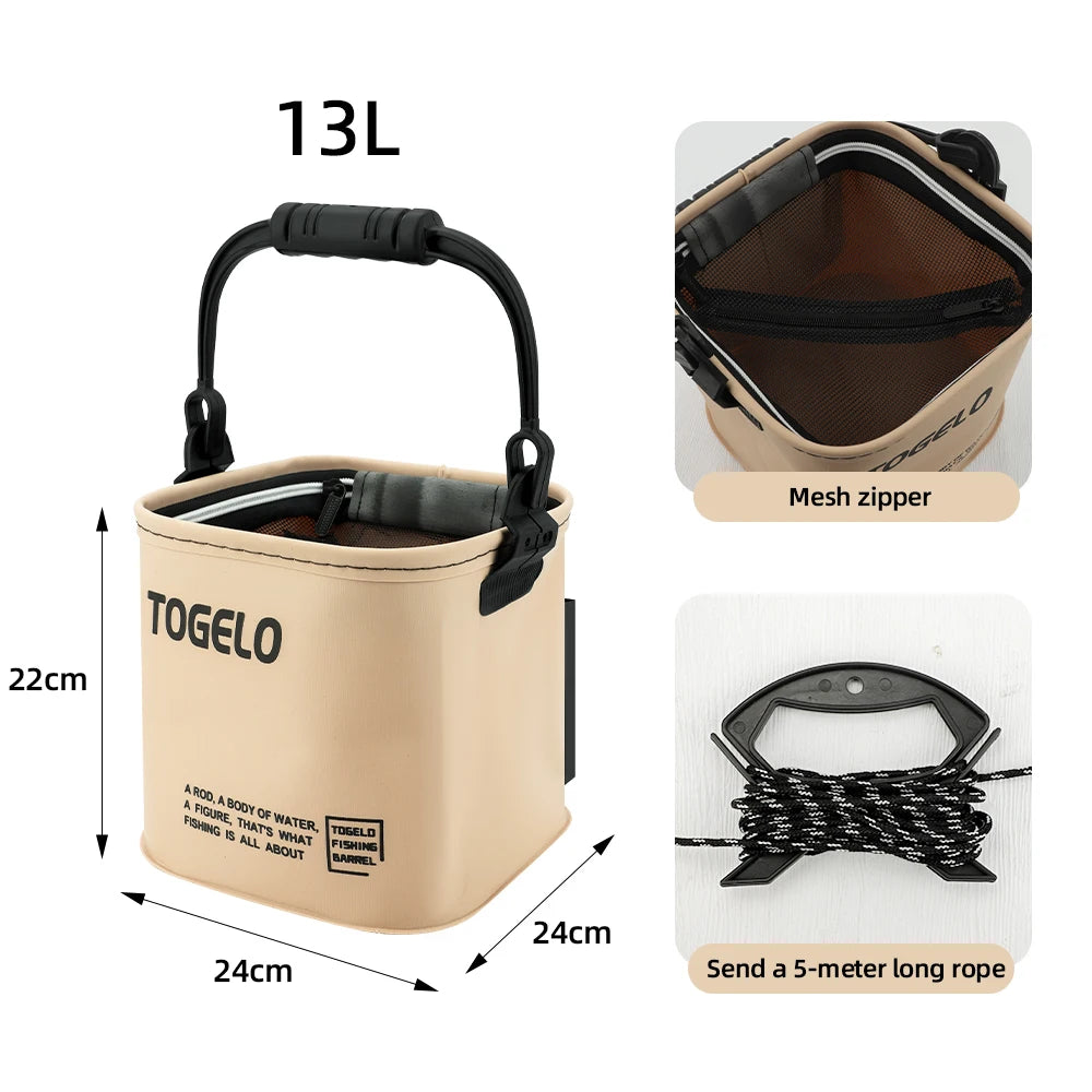 Foldable Water Bucket for Fishing Stuff Live Fish Box Fishnet Integrated Fish Bucket Fishing Supplies Accessories Tackle Article
