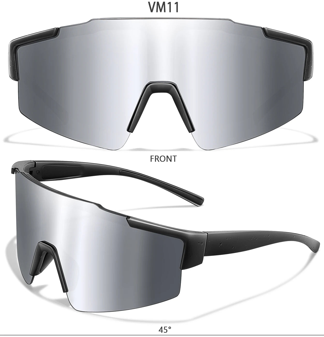 LOISRUBY Band New Style Cycling Sunglasses Sports Bike Glasses Men Women Mtb Bicycle Eyewear Large Windproof Eyewear UV400