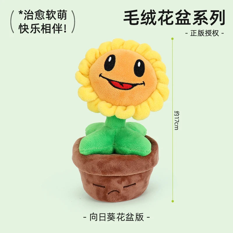 Plants Vs Zombies 2 Sunflower Pea Shooter Potted Plants Plush Doll Toy Pillow Toy Game Figures Soft Pillow Teens Birthday Gifts