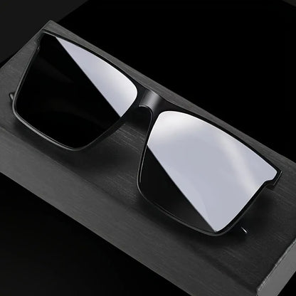 1pc Men'S Simple Black Square Fashion Glasses,for Men Women, Outdoor Travel, Driving, Photography Prop