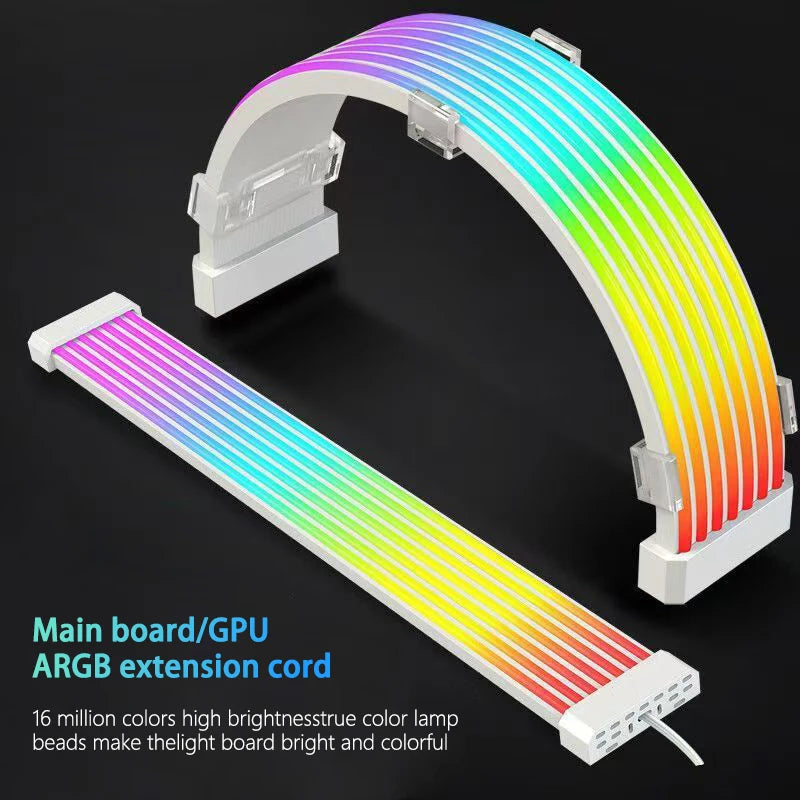 Computer Case Bendable ARGB Light Board, Suitable For Graphics Card 24pin/8pin/2x8pin/12VHPWR/Motherboard Decorative Light Strip
