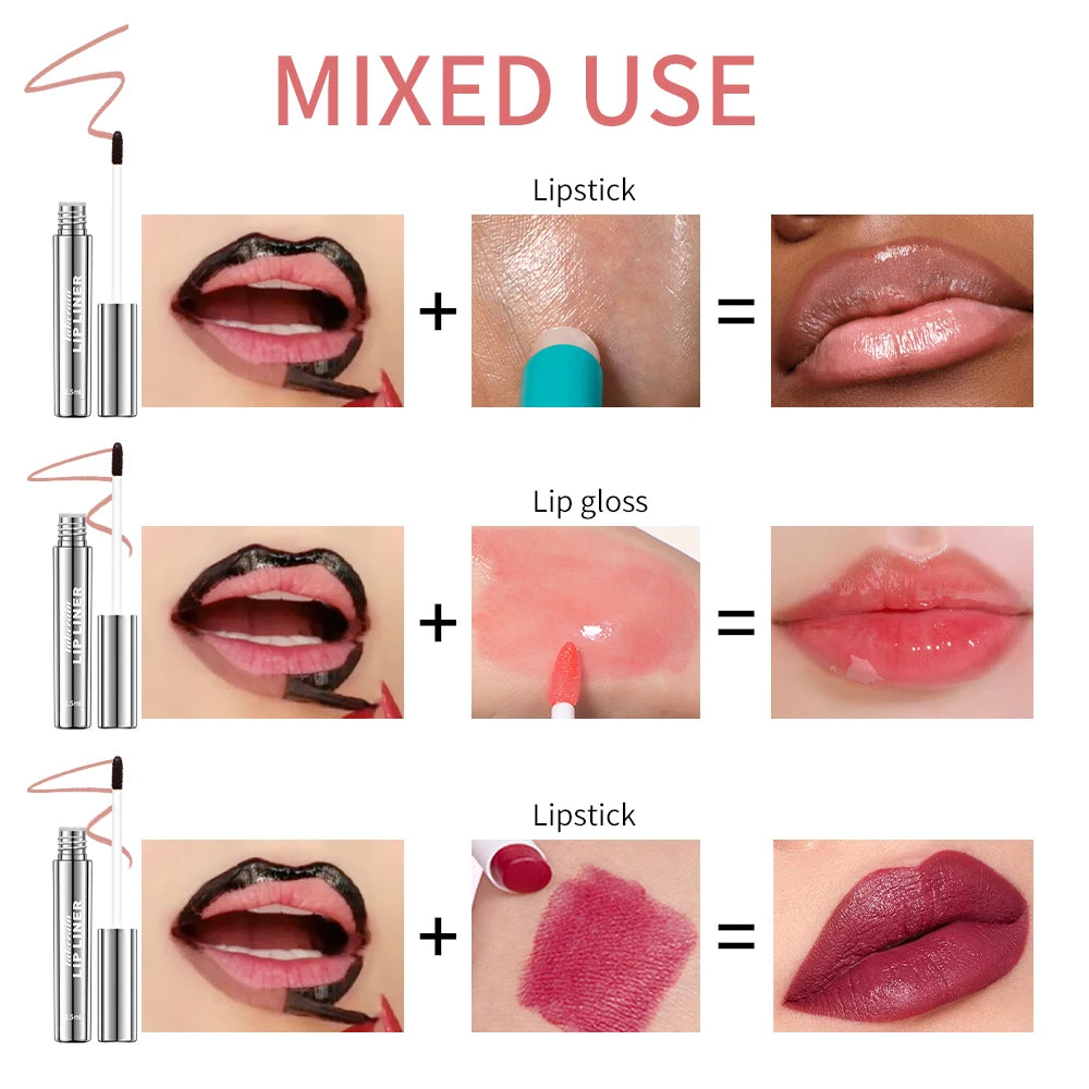 4 Colors Peel Off Lip Liner Waterproof Transfer-proof Lipstic Tattoo Waterproof Long Lasting Matte Velvet Lip Tint Sexy Red Cont