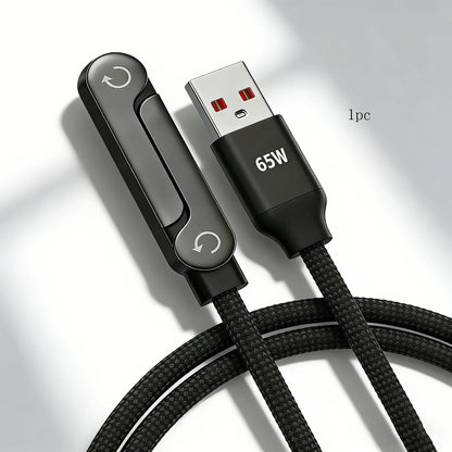 240W/65W Elbowed 180° Fast Charging Foldable Phone Holder, PD Cable Nylon Data Sync, For iPhone 17, Samsung, Xiaomi, POCO, Tesl